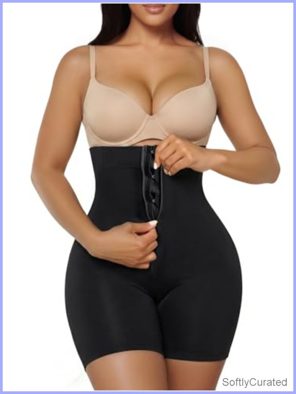 High-Waisted Tummy Control Shapewear Zip-Up Body Shaper Shorts Seamless
